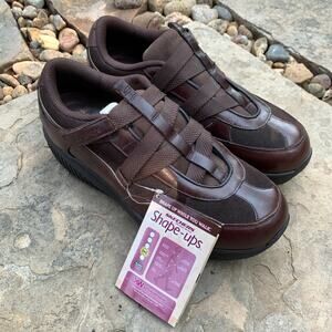 NEW! Skechers Shape-Ups Brown Leather Z Strap Hook and Loop Size Women's 9